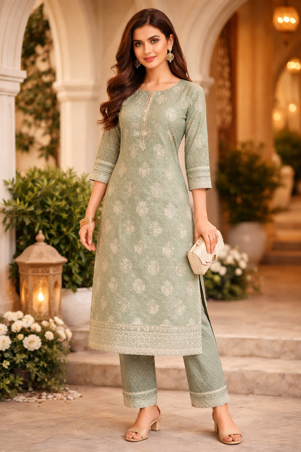 Designer Cotton Kurti Set